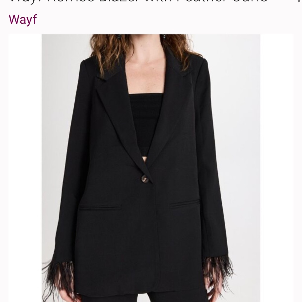 Wayf Black Blazer with Structured Shoulders